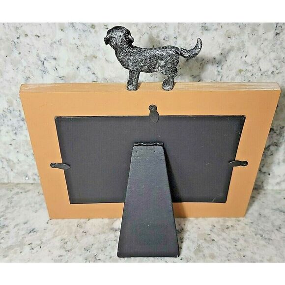 Pier 1 Pewter Dog and Distressed Wood‎ Photo Picture Frame Fits 4x7 & 5x8 Photos - Picture 2 of 6